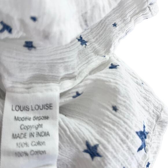Louis Louise boys muslin star print button shirt size 10 - Picture 6 of 7